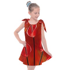 Flowers Red Kids  Tie Up Tunic Dress by Askadina