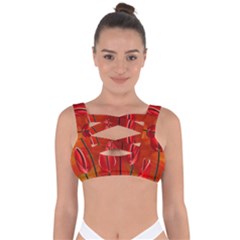 Flowers Red Bandaged Up Bikini Top by Askadina