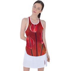 Flowers Red Racer Back Mesh Tank Top by Askadina