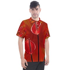 Flowers Red Men s Polo T-shirt by Askadina