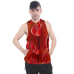 Flowers Red Men s Sleeveless Hoodie by Askadina