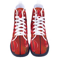 Flowers Red Men s High-top Canvas Sneakers by Askadina