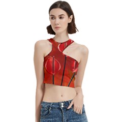 Flowers Red Cut Out Top by Askadina