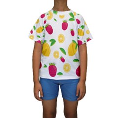 Strawberry Lemons Fruit Kids  Short Sleeve Swimwear by Askadina