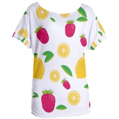 Strawberry Lemons Fruit Women s Oversized T-shirt