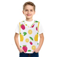 Strawberry Lemons Fruit Kids  Basketball Tank Top by Askadina