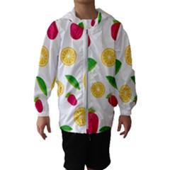 Strawberry Lemons Fruit Kids  Hooded Windbreaker