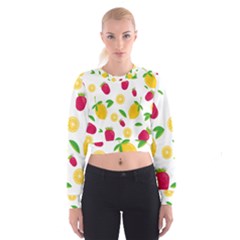 Strawberry Lemons Fruit Cropped Sweatshirt