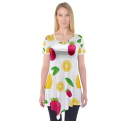 Strawberry Lemons Fruit Short Sleeve Tunic  by Askadina