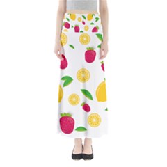 Strawberry Lemons Fruit Full Length Maxi Skirt by Askadina