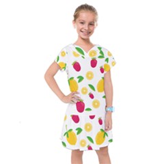 Strawberry Lemons Fruit Kids  Drop Waist Dress by Askadina