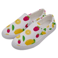 Strawberry Lemons Fruit Men s Canvas Slip Ons by Askadina