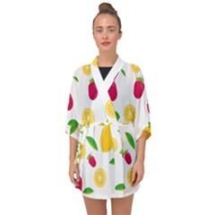 Strawberry Lemons Fruit Half Sleeve Chiffon Kimono by Askadina