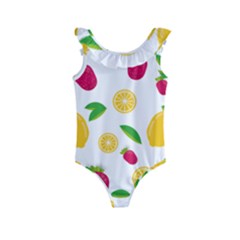 Strawberry Lemons Fruit Kids  Frill Swimsuit by Askadina