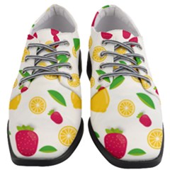 Strawberry Lemons Fruit Women Heeled Oxford Shoes by Askadina