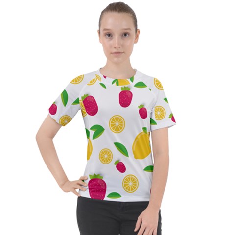 Strawberry Lemons Fruit Women s Sport Raglan T-shirt by Askadina