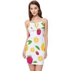 Strawberry Lemons Fruit Summer Tie Front Dress by Askadina