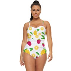 Strawberry Lemons Fruit Retro Full Coverage Swimsuit by Askadina