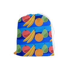 Fruit Texture Wave Fruits Drawstring Pouch (large) by Askadina