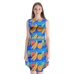 Fruit Texture Wave Fruits Sleeveless Chiffon Dress   by Askadina