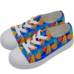 Fruit Texture Wave Fruits Kids  Low Top Canvas Sneakers by Askadina