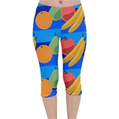 Fruit Texture Wave Fruits Velvet Capri Leggings  by Askadina