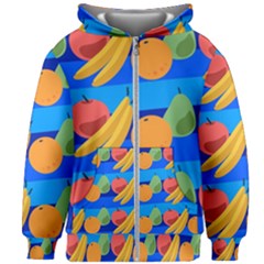 Fruit Texture Wave Fruits Kids  Zipper Hoodie Without Drawstring