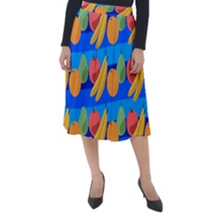 Fruit Texture Wave Fruits Classic Velour Midi Skirt  by Askadina