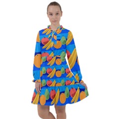 Fruit Texture Wave Fruits All Frills Chiffon Dress by Askadina