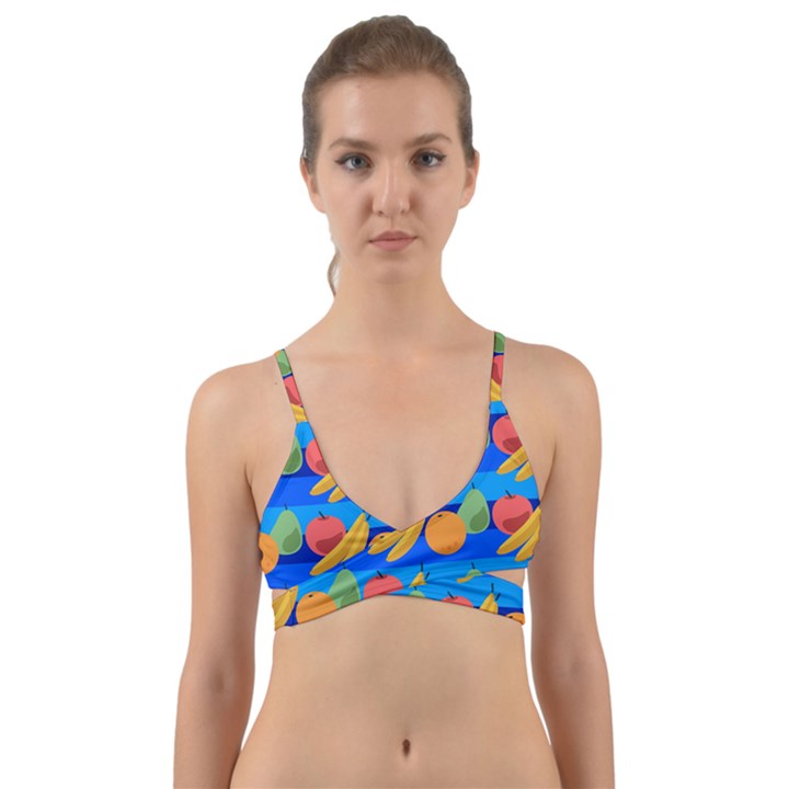 Fruit Texture Wave Fruits Wrap Around Bikini Top