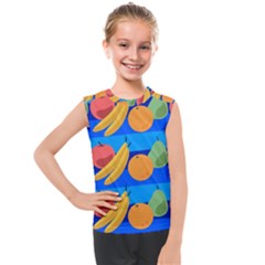 Fruit Texture Wave Fruits Kids  Mesh Tank Top by Askadina