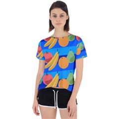 Fruit Texture Wave Fruits Open Back Sport T-shirt by Askadina