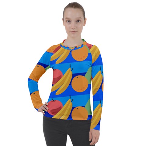 Fruit Texture Wave Fruits Women s Pique Long Sleeve T-shirt by Askadina