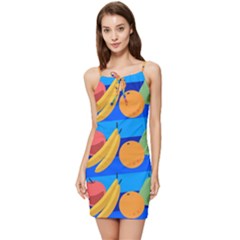 Fruit Texture Wave Fruits Summer Tie Front Dress by Askadina