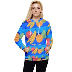 Fruit Texture Wave Fruits Women s Lightweight Drawstring Hoodie