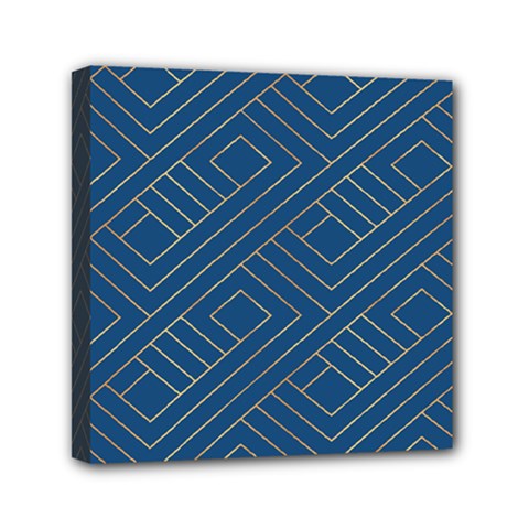 Plaid Background Blue Mini Canvas 6  X 6  (stretched) by Askadina