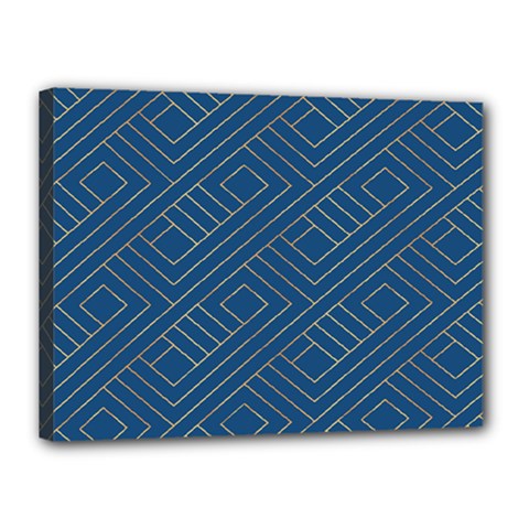 Plaid Background Blue Canvas 16  X 12  (stretched) by Askadina