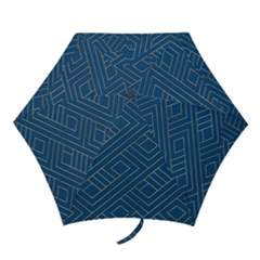 Plaid Background Blue Mini Folding Umbrellas by Askadina