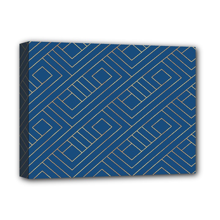 Plaid Background Blue Deluxe Canvas 16  x 12  (Stretched) 