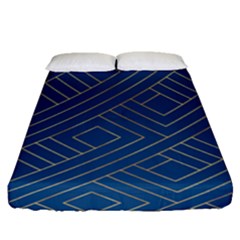 Plaid Background Blue Fitted Sheet (queen Size) by Askadina