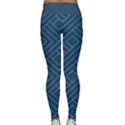 Plaid Background Blue Lightweight Velour Classic Yoga Leggings View2