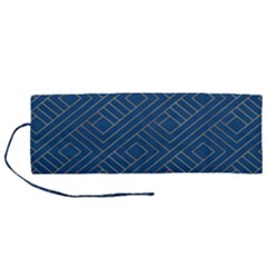 Plaid Background Blue Roll Up Canvas Pencil Holder (m) by Askadina