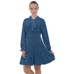 Plaid Background Blue All Frills Chiffon Dress by Askadina