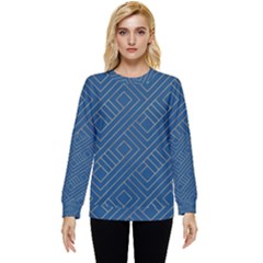 Plaid Background Blue Hidden Pocket Sweatshirt