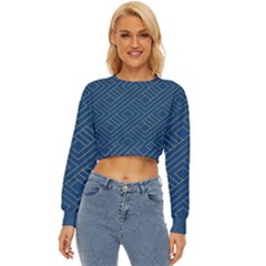 Plaid Background Blue Lightweight Long Sleeve Sweatshirt by Askadina