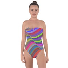 Psychedelic Surreal Background Tie Back One Piece Swimsuit by Askadina