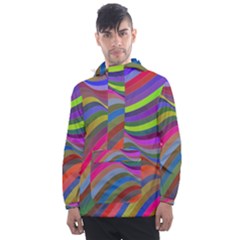 Psychedelic Surreal Background Men s Front Pocket Pullover Windbreaker