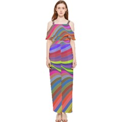 Psychedelic Surreal Background Draped Sleeveless Chiffon Jumpsuit by Askadina