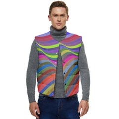 Psychedelic Surreal Background Men s Button Up Puffer Vest	