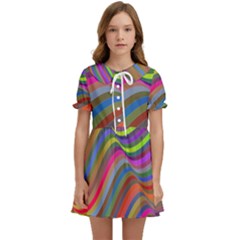 Psychedelic Surreal Background Kids  Sweet Collar Dress by Askadina